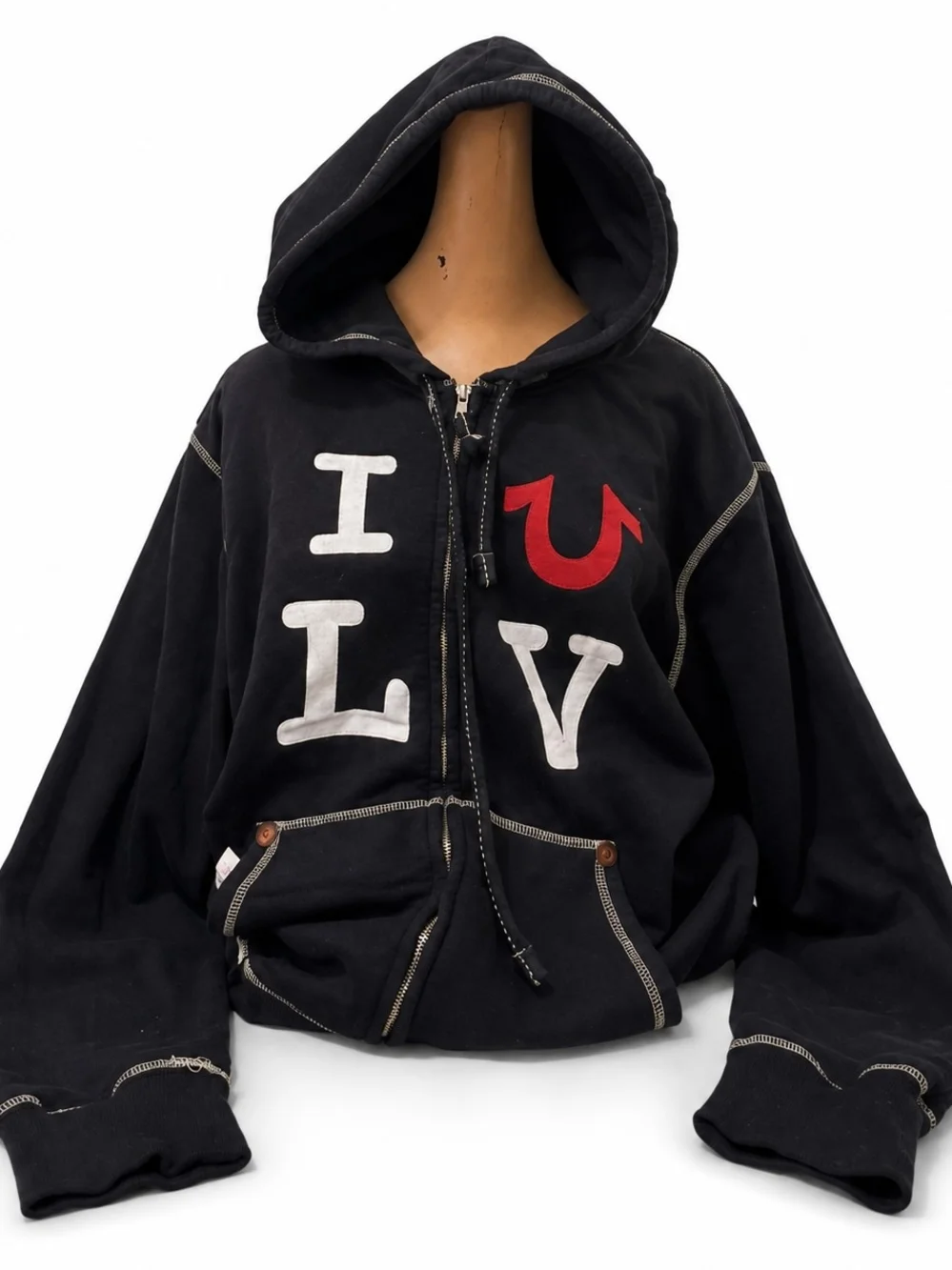 True Religion I ❤️ LV Zip-Up Hoodie - M/L